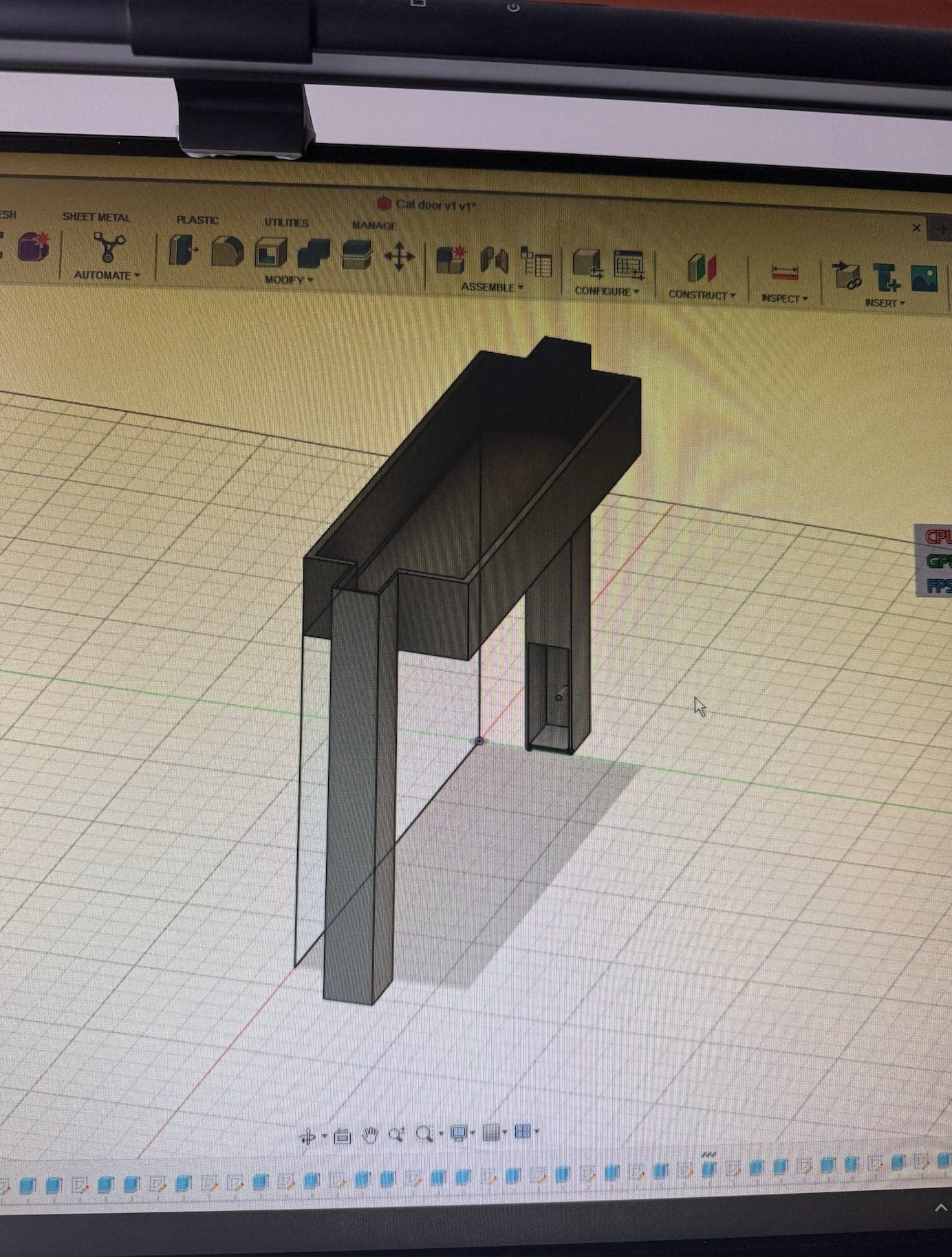 Cat door CAD housing design